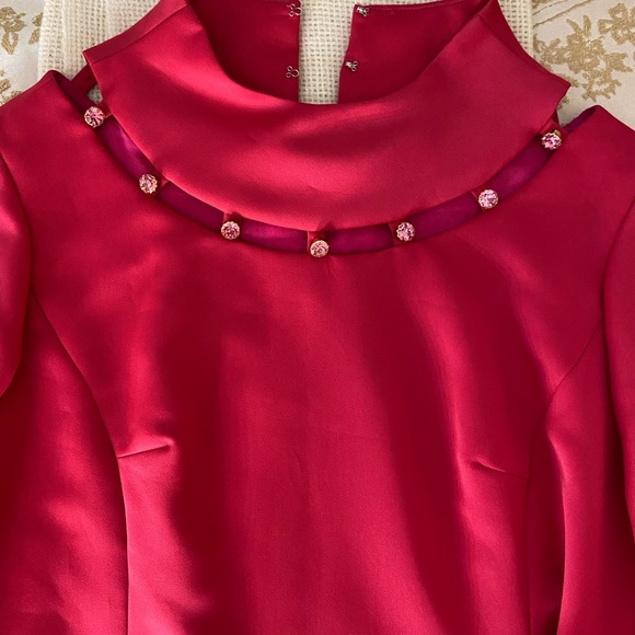 Vintage Pink Embellished Cocktail Dress - Picture 11 of 11